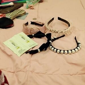 Cute Pink And Black Headband Set With Sample Size Hask Oil Control Shamp/Condit